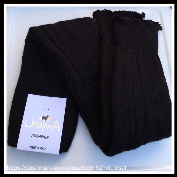 LUXE BLACK LEG WARMERS TALL KNIT BOOT COVERS - Picture 4 of 8